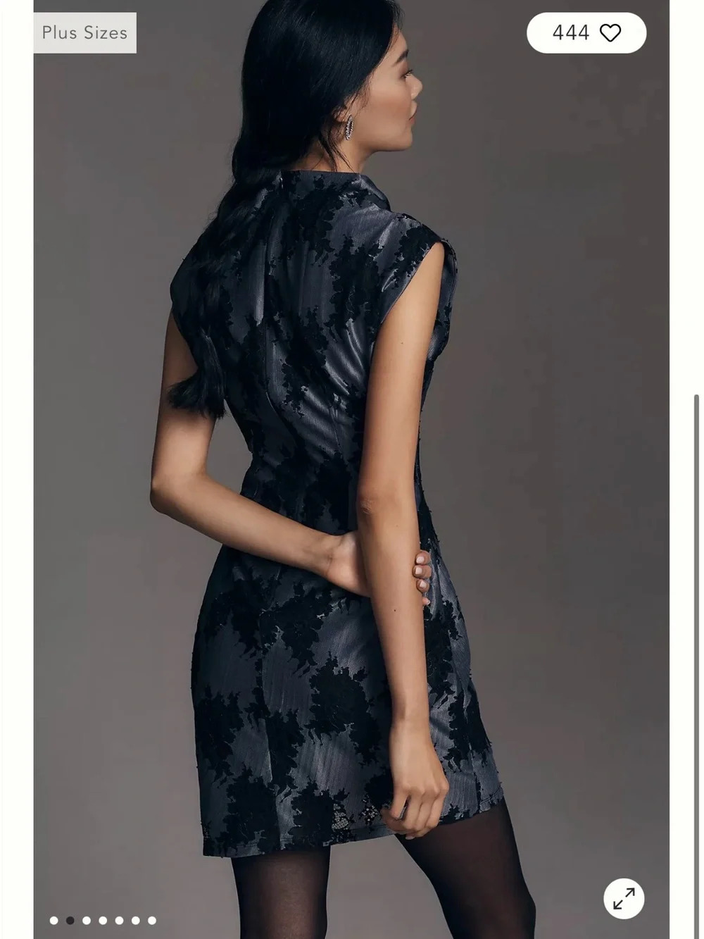 NWT Anthropologie The Maya Ruched Cowl-Neck Dress: Lace Mini Edition size 6P - Picture 2 of 5